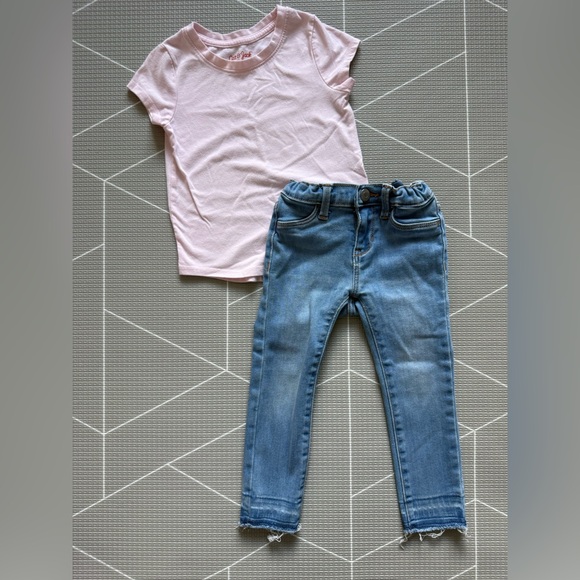 Cat & Jack Other - Old Navy|Baby girl/toddler cute outfit Light Pink Tee & skinny jeans•••3T,staple